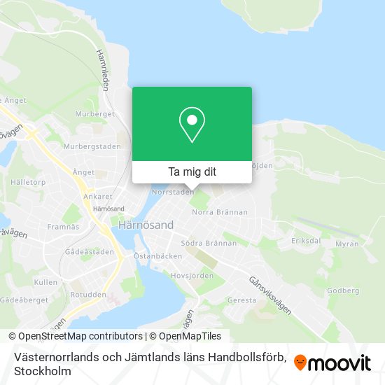 Västernorrlands och Jämtlands läns Handbollsförb karta
