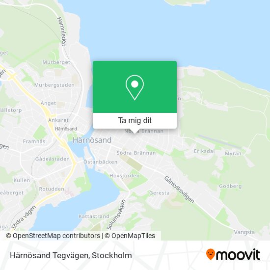 Härnösand Tegvägen karta