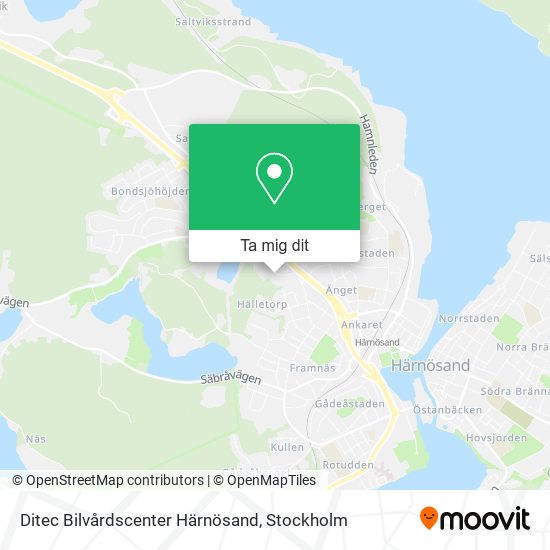 Ditec Bilvårdscenter Härnösand karta