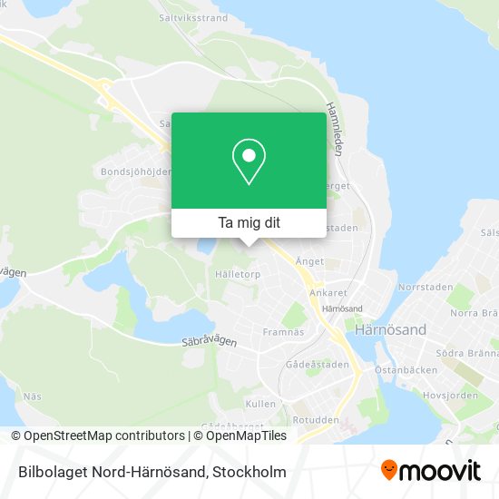 Bilbolaget Nord-Härnösand karta