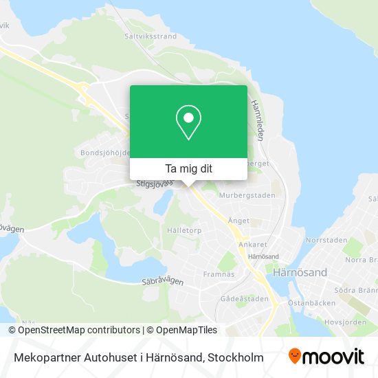Mekopartner Autohuset i Härnösand karta