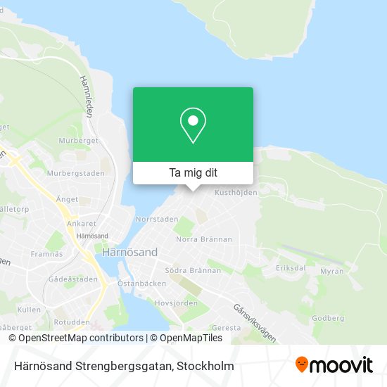 Härnösand Strengbergsgatan karta