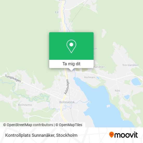 Kontrollplats Sunnanåker karta