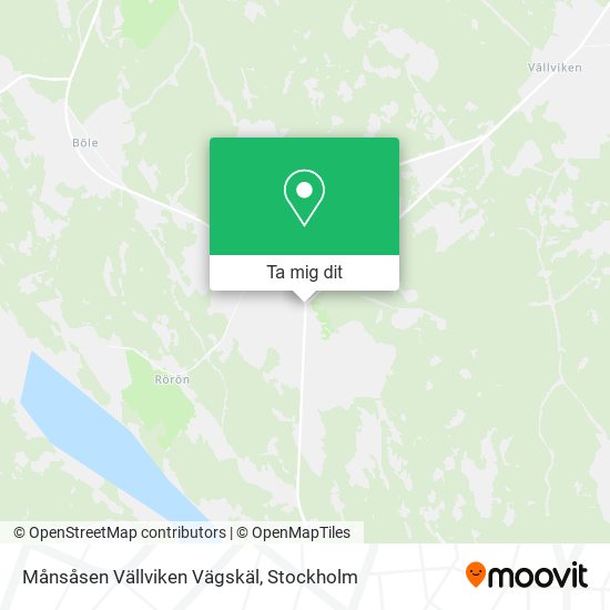 Månsåsen Vällviken Vägskäl karta