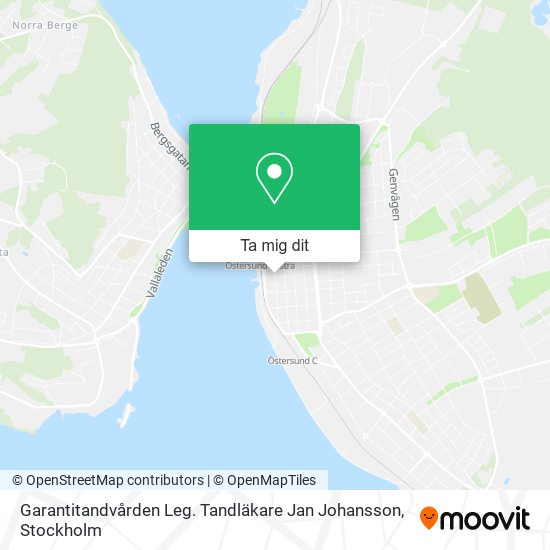 Garantitandvården Leg. Tandläkare Jan Johansson karta