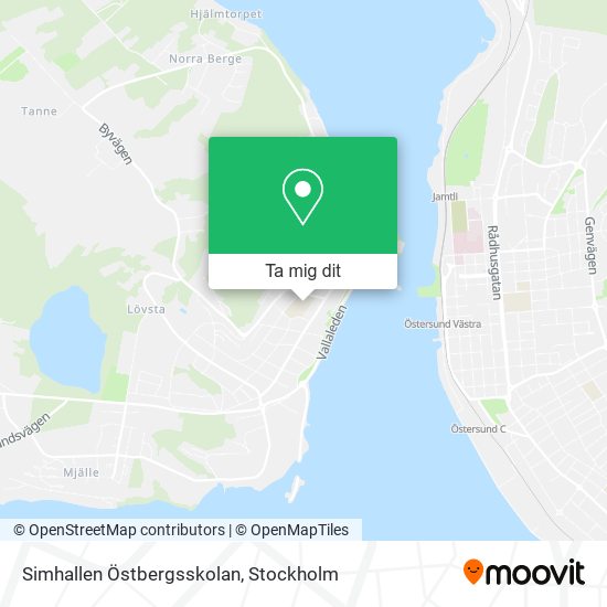 Simhallen Östbergsskolan karta