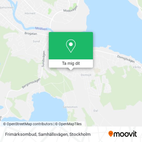 Frimärksombud, Samhällsvägen karta