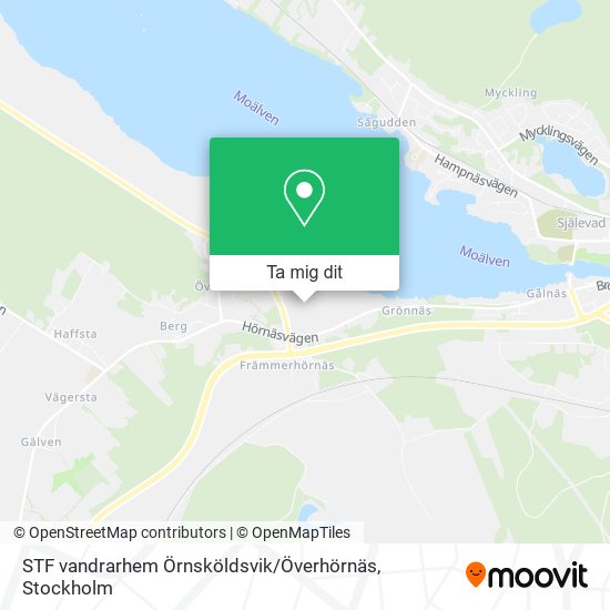 STF vandrarhem Örnsköldsvik / Överhörnäs karta