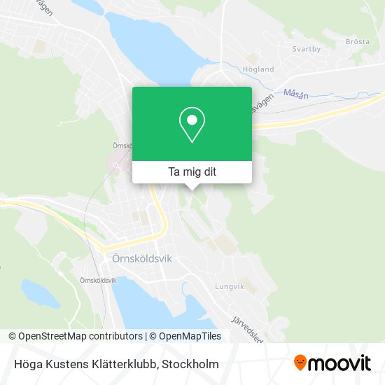 Höga Kustens Klätterklubb karta