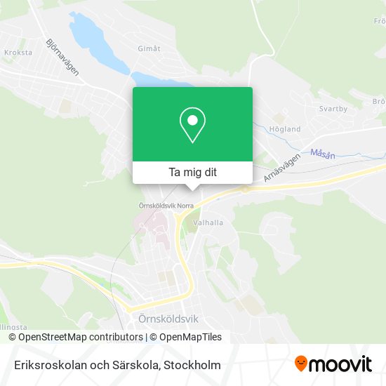 Eriksroskolan och Särskola karta