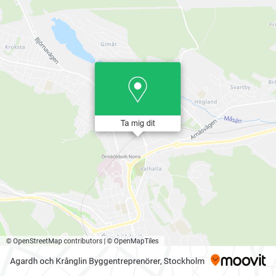 Agardh och Krånglin Byggentreprenörer karta