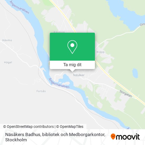 Näsåkers Badhus, bibliotek och Medborgarkontor karta