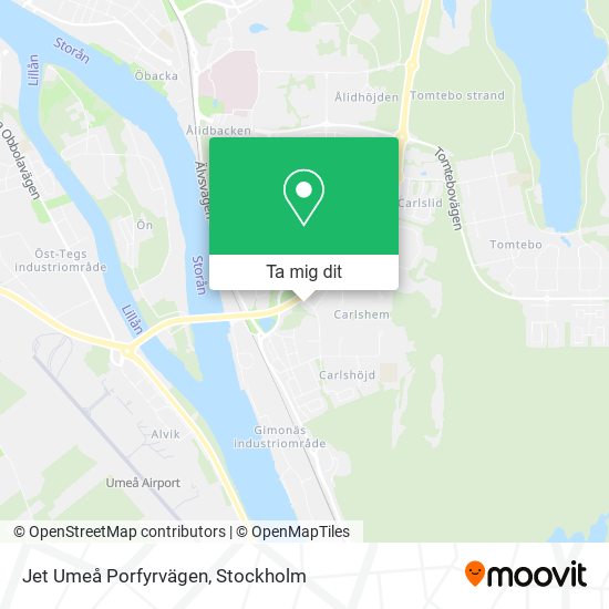 Jet Umeå Porfyrvägen karta