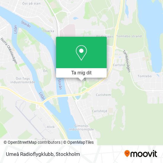 Umeå Radioflygklubb karta