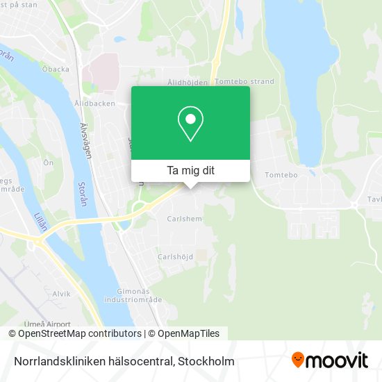 Norrlandskliniken hälsocentral karta