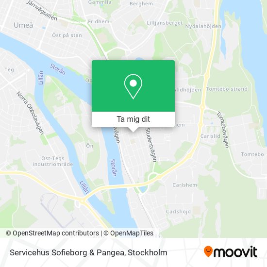 Servicehus Sofieborg & Pangea karta