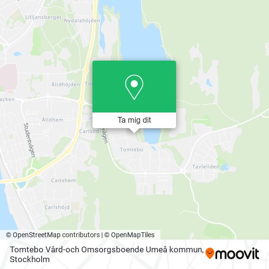 Tomtebo Vård-och Omsorgsboende Umeå kommun karta