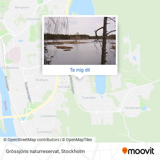 Grössjöns naturreservat karta