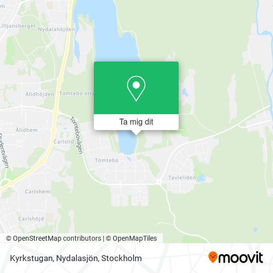 Kyrkstugan, Nydalasjön karta