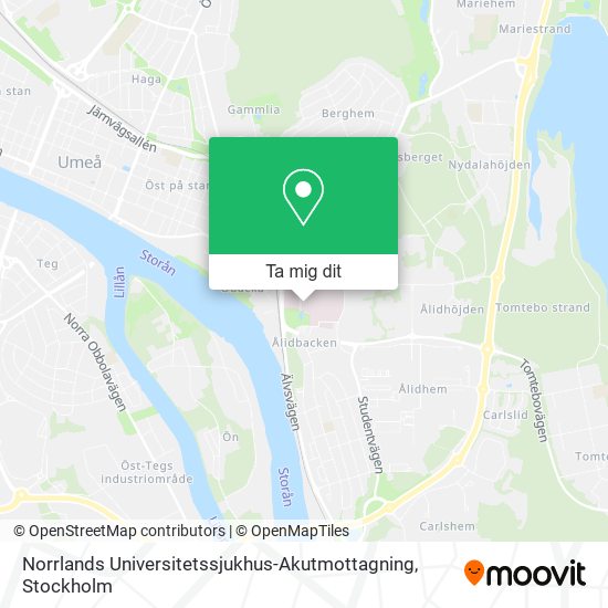 Norrlands Universitetssjukhus-Akutmottagning karta