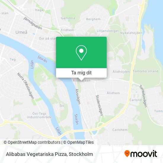 Alibabas Vegetariska Pizza karta