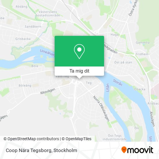 Coop Nära Tegsborg karta