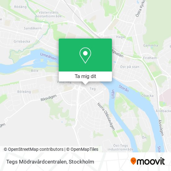 Tegs Mödravårdcentralen karta