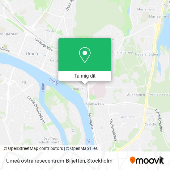 Umeå östra resecentrum-Biljetten karta