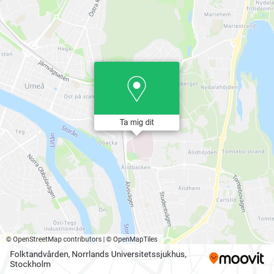 Folktandvården, Norrlands Universitetssjukhus karta