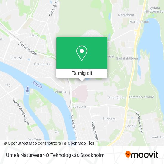 Umeå Naturvetar-O Teknologkår karta