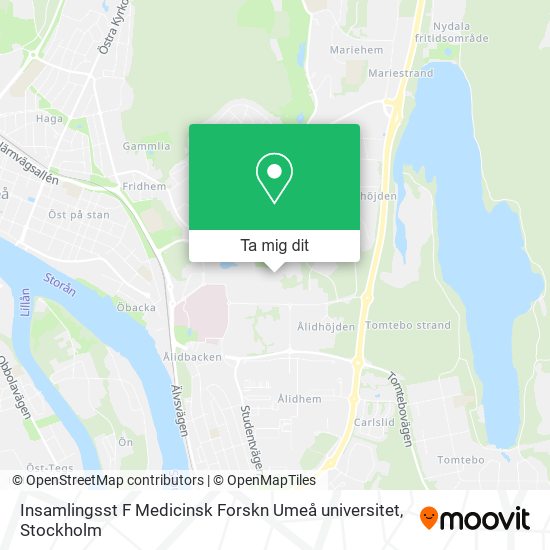 Insamlingsst F Medicinsk Forskn Umeå universitet karta