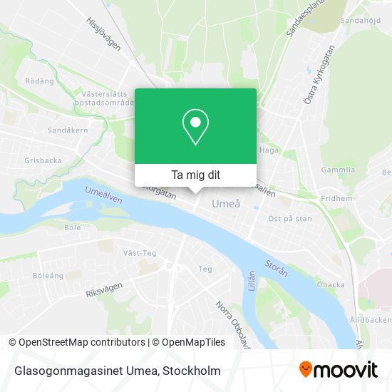 Glasogonmagasinet Umea karta