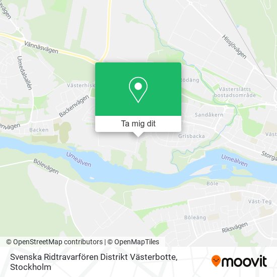 Svenska Ridtravarfören Distrikt Västerbotte karta