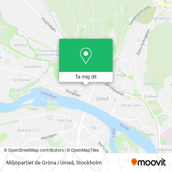 Miljöpartiet de Gröna i Umeå karta