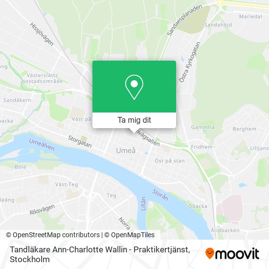 Tandläkare Ann-Charlotte Wallin - Praktikertjänst karta