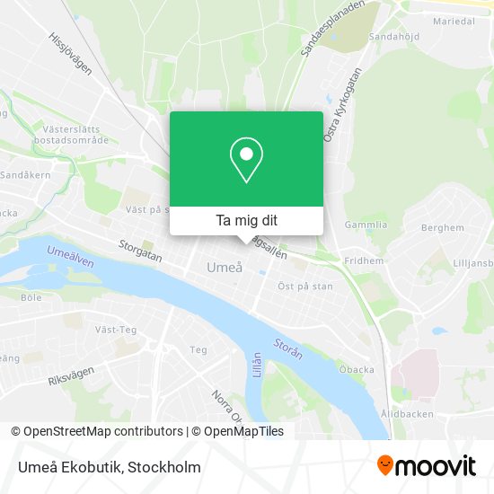 Umeå Ekobutik karta