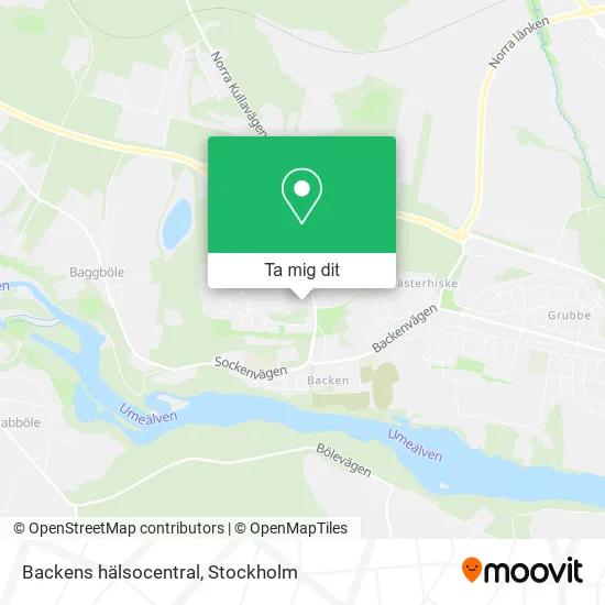 Backens hälsocentral karta