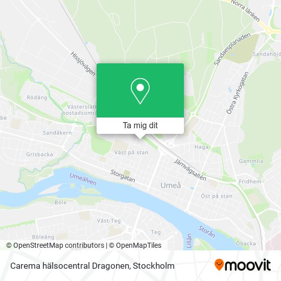 Carema hälsocentral Dragonen karta