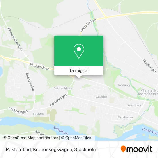 Postombud, Kronoskogsvägen karta