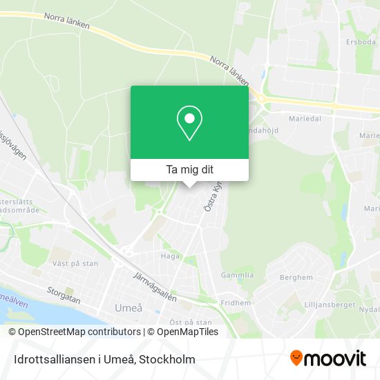 Idrottsalliansen i Umeå karta