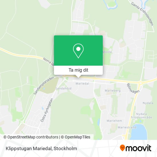 Klippstugan Mariedal karta