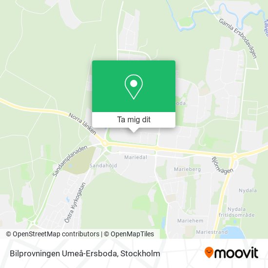 Bilprovningen Umeå-Ersboda karta