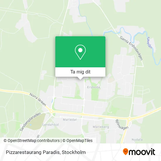 Pizzarestaurang Paradis karta