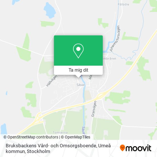Bruksbackens Vård- och Omsorgsboende, Umeå kommun karta