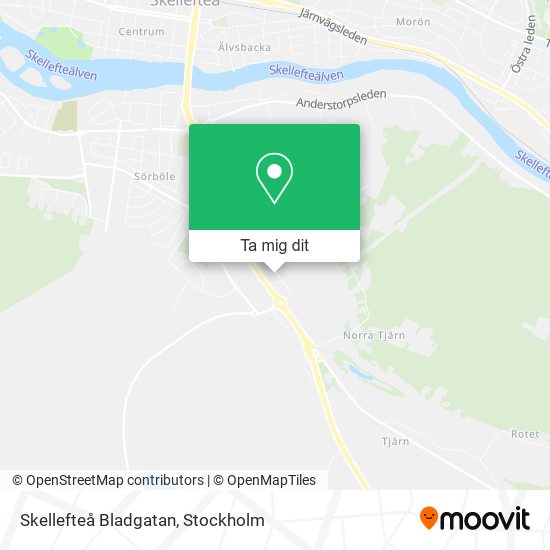 Skellefteå Bladgatan karta