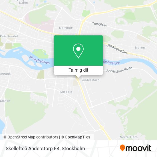 Skellefteå Anderstorp E4 karta