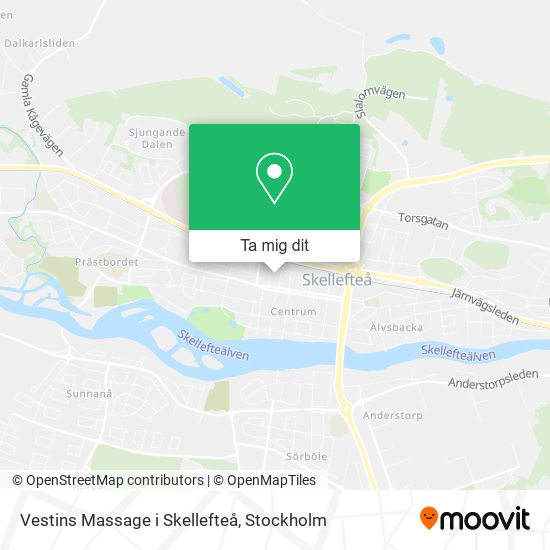 Vestins Massage i Skellefteå karta