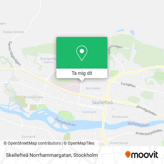 Skellefteå Norrhammargatan karta