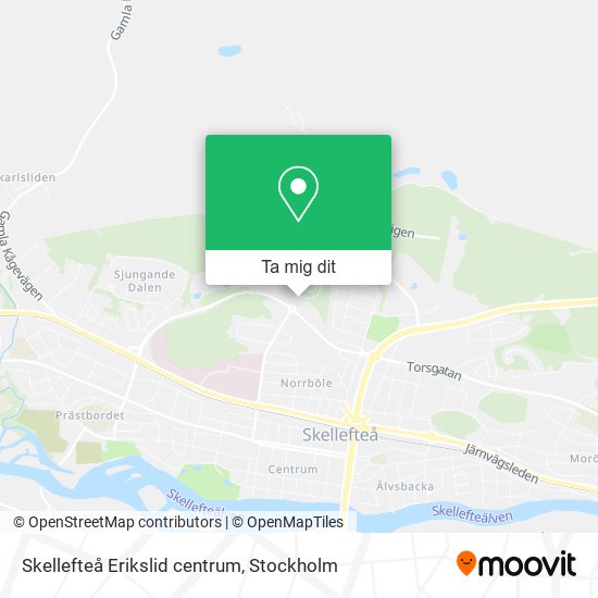 Skellefteå Erikslid centrum karta