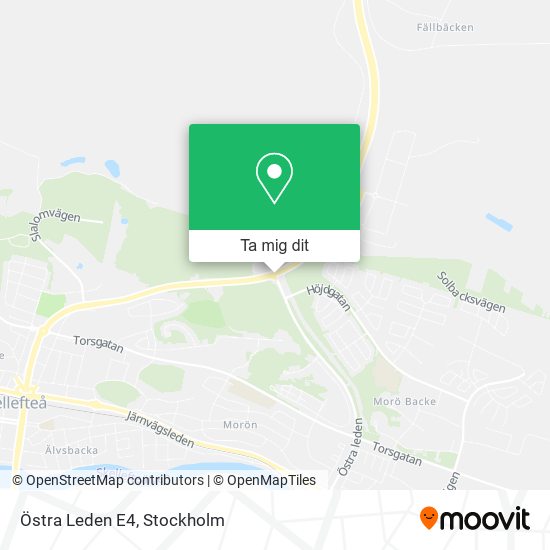 Östra Leden E4 karta